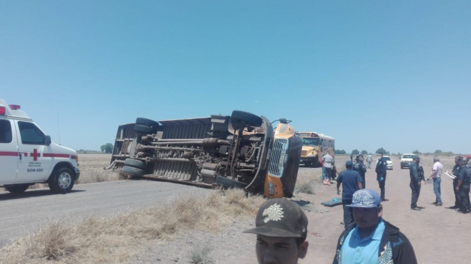 Vuelca camión en Bácum; hay 13 lesionados el chiltepin